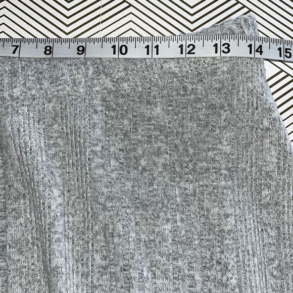 Umgee Ribbed Skirt Size Large Gray Pull On High Waist Side Slit - Picture 3 of 4